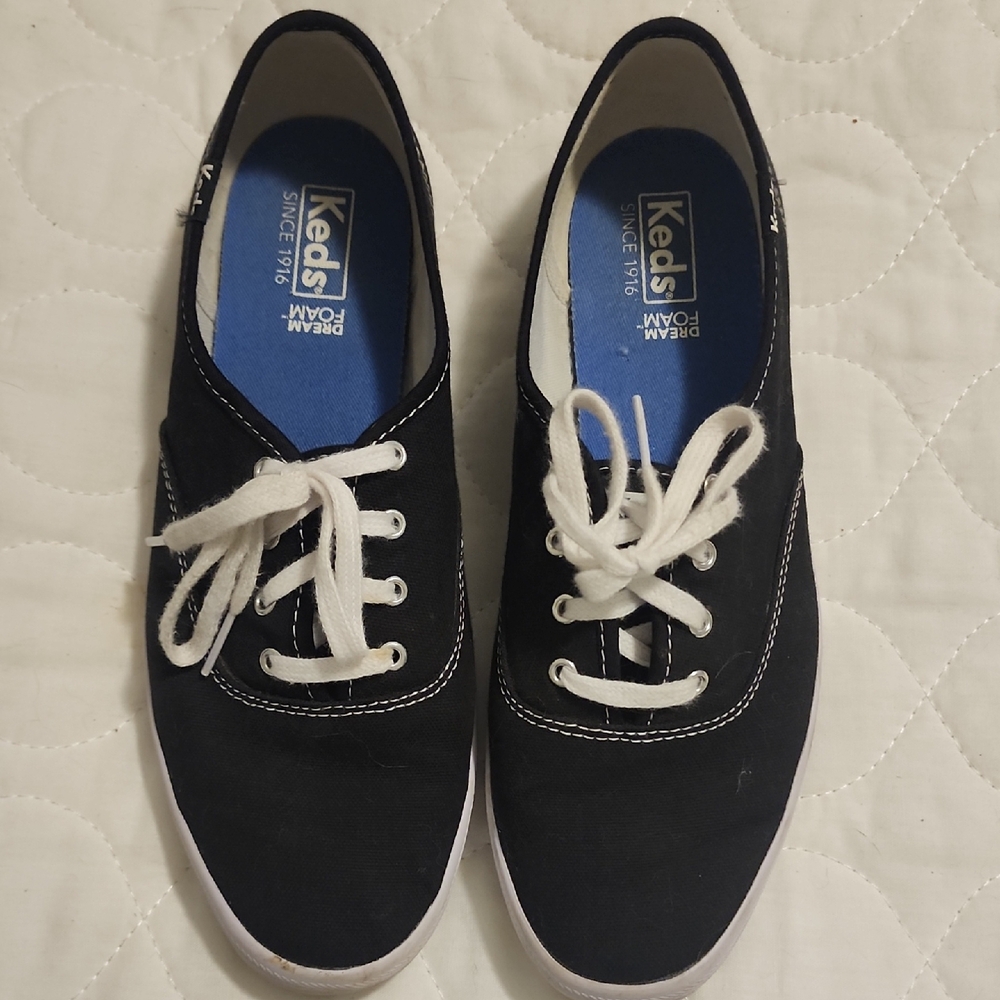 Keds Classic Black Sneakers with White Accents